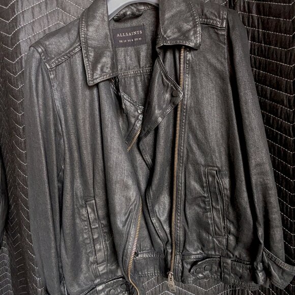 All Saints Black Jean Jacket - Picture 3 of 16